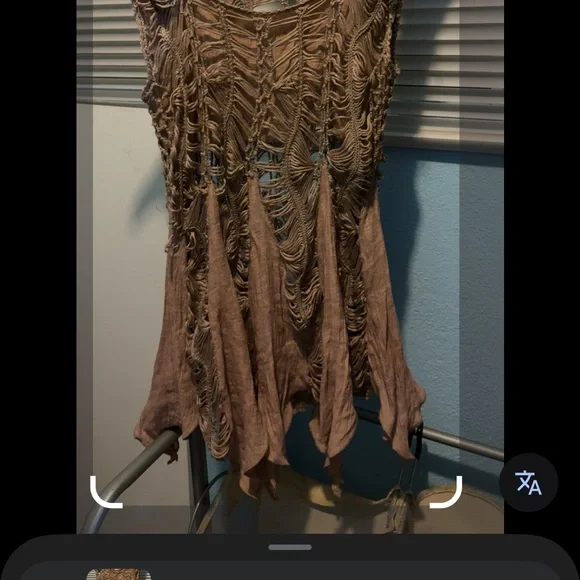 Asymmetrical Brown Crochet Tank Top NWT - Picture 5 of 5